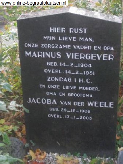 Marinus Viergever 1904-1981 and Jacoba van der Weele 1906-2003